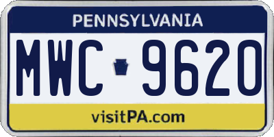 PA license plate MWC9620