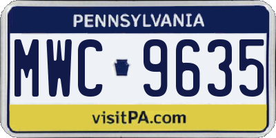 PA license plate MWC9635