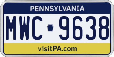 PA license plate MWC9638