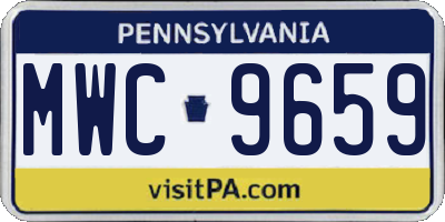PA license plate MWC9659