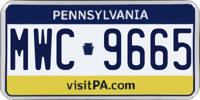PA license plate MWC9665