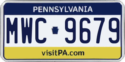 PA license plate MWC9679