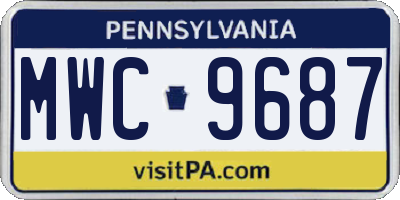 PA license plate MWC9687