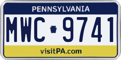 PA license plate MWC9741