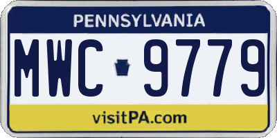 PA license plate MWC9779