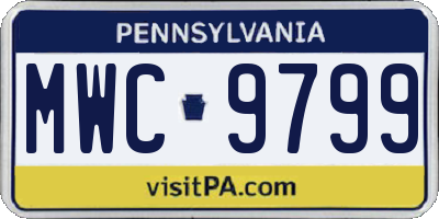 PA license plate MWC9799