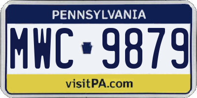 PA license plate MWC9879