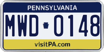 PA license plate MWD0148