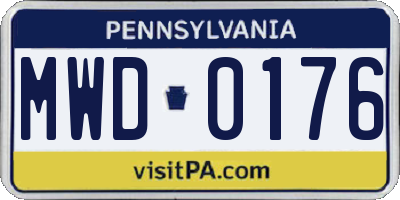 PA license plate MWD0176