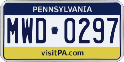 PA license plate MWD0297