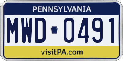 PA license plate MWD0491