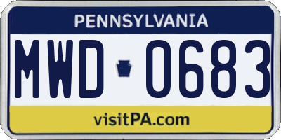 PA license plate MWD0683