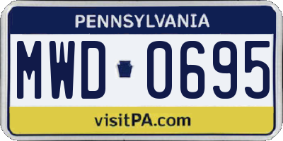 PA license plate MWD0695