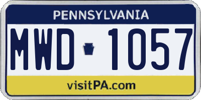 PA license plate MWD1057