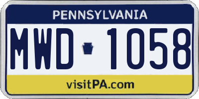 PA license plate MWD1058