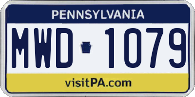 PA license plate MWD1079