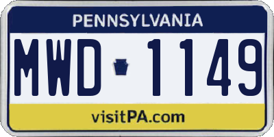 PA license plate MWD1149