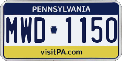 PA license plate MWD1150