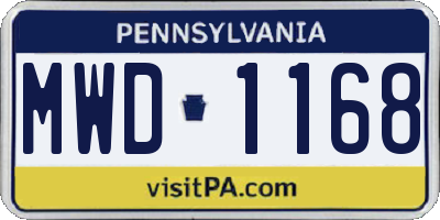 PA license plate MWD1168