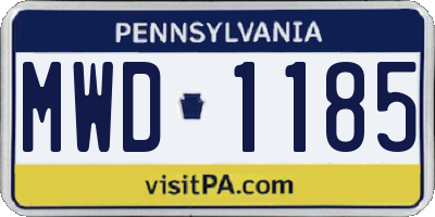 PA license plate MWD1185