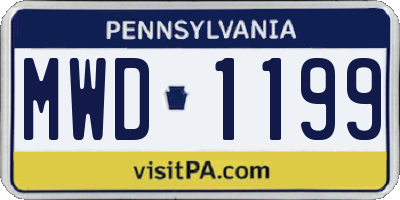 PA license plate MWD1199