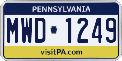 PA license plate MWD1249