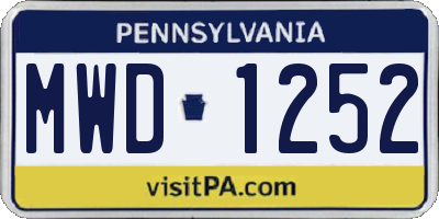 PA license plate MWD1252