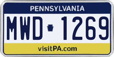 PA license plate MWD1269