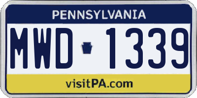 PA license plate MWD1339