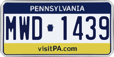 PA license plate MWD1439