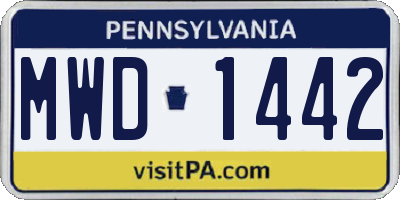 PA license plate MWD1442