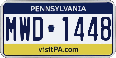 PA license plate MWD1448