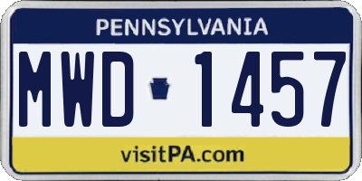 PA license plate MWD1457