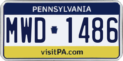 PA license plate MWD1486