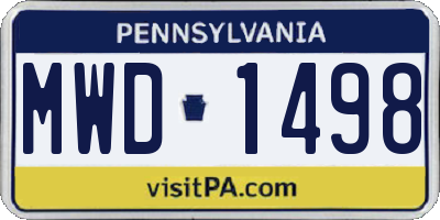 PA license plate MWD1498