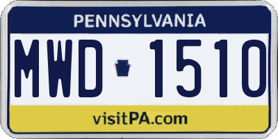 PA license plate MWD1510