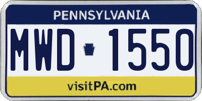PA license plate MWD1550