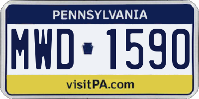 PA license plate MWD1590