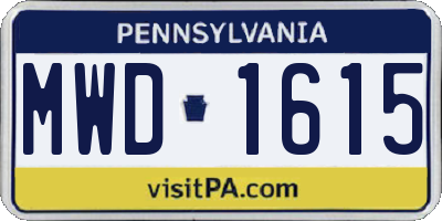 PA license plate MWD1615
