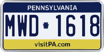 PA license plate MWD1618