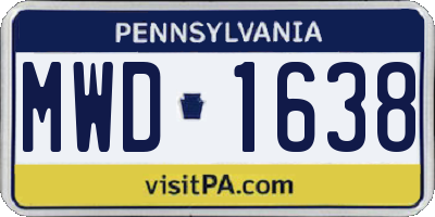 PA license plate MWD1638
