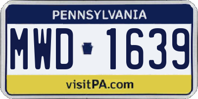 PA license plate MWD1639