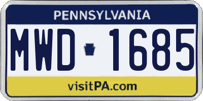 PA license plate MWD1685