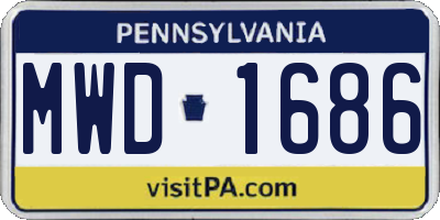 PA license plate MWD1686
