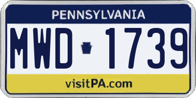 PA license plate MWD1739