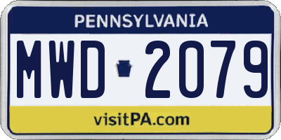 PA license plate MWD2079