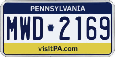 PA license plate MWD2169