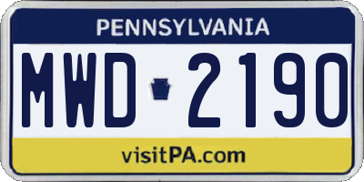 PA license plate MWD2190