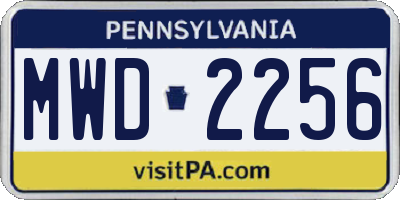 PA license plate MWD2256