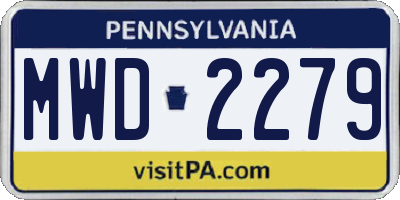 PA license plate MWD2279